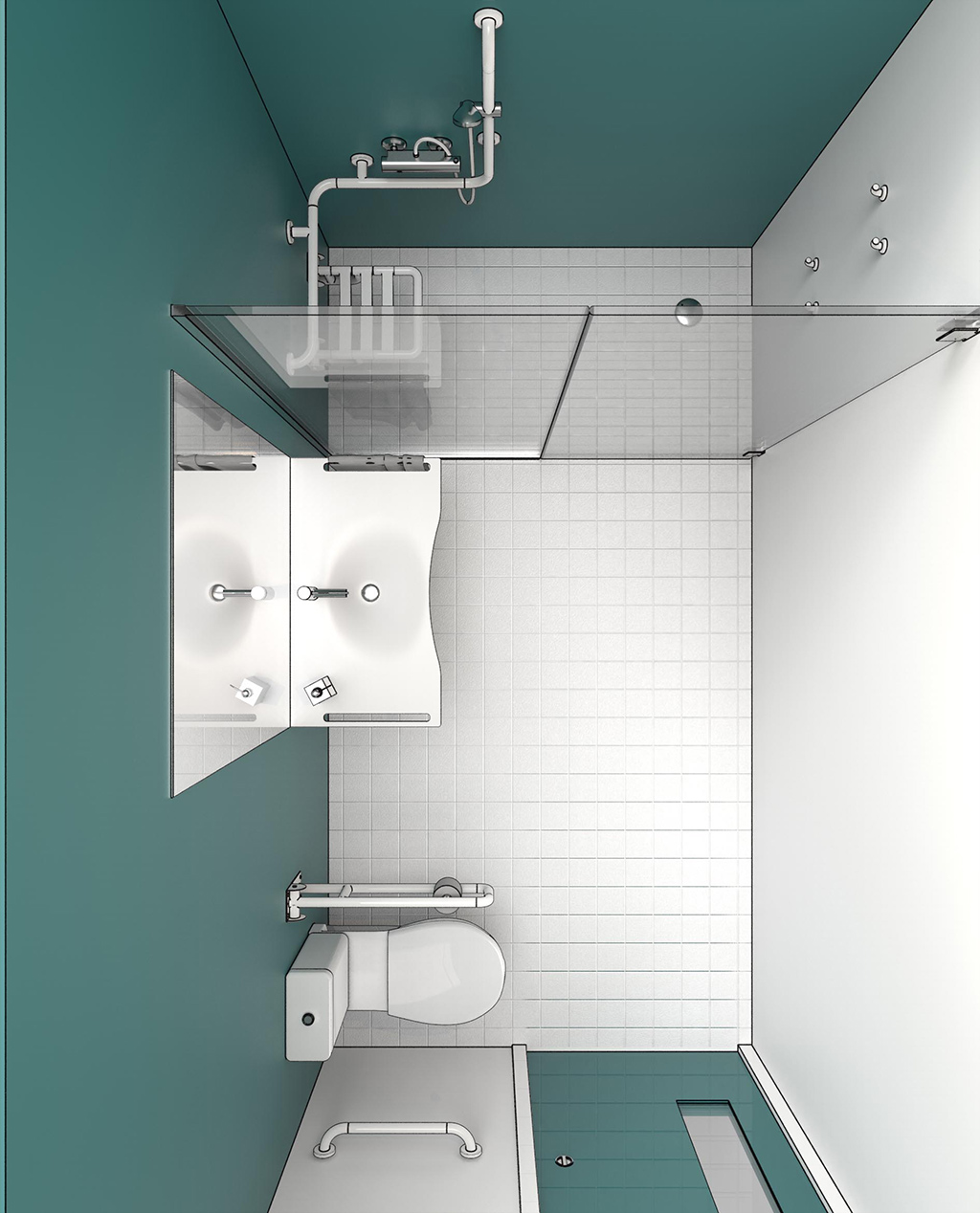Maniglione wc disabili barra ribaltabile bagno design Shade Goman